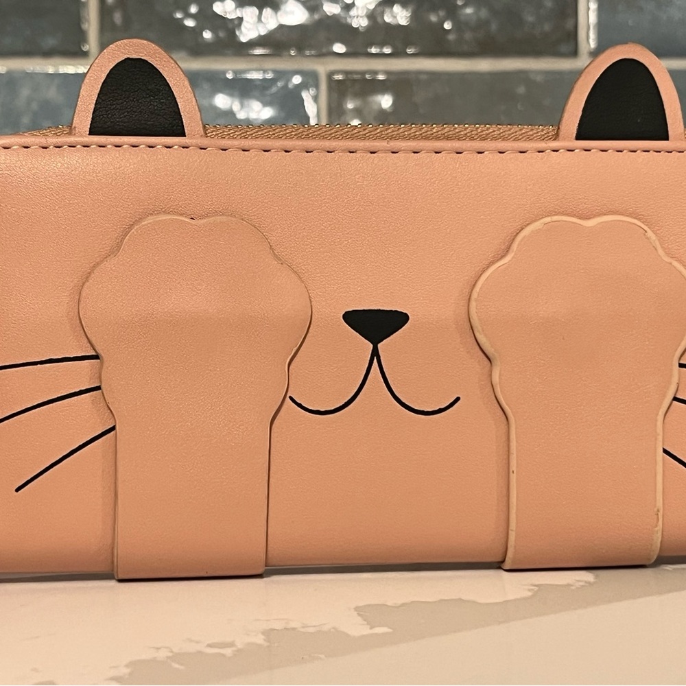 Cute Cat Face Wallet in Pink
